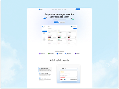 Task Management Landing Page landing page ui ux web design