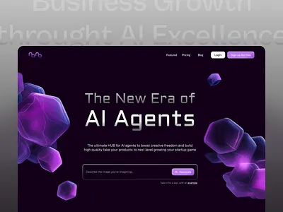 AI Agent Landing Page ai web dark mode darkmode landing page minimalist modern web ui design web design