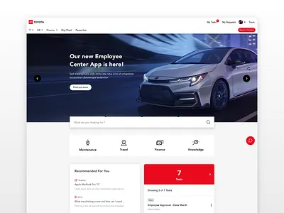 Toyota Employee Center [CONCEPT] automotive concept employee center graphic design servicenow ui