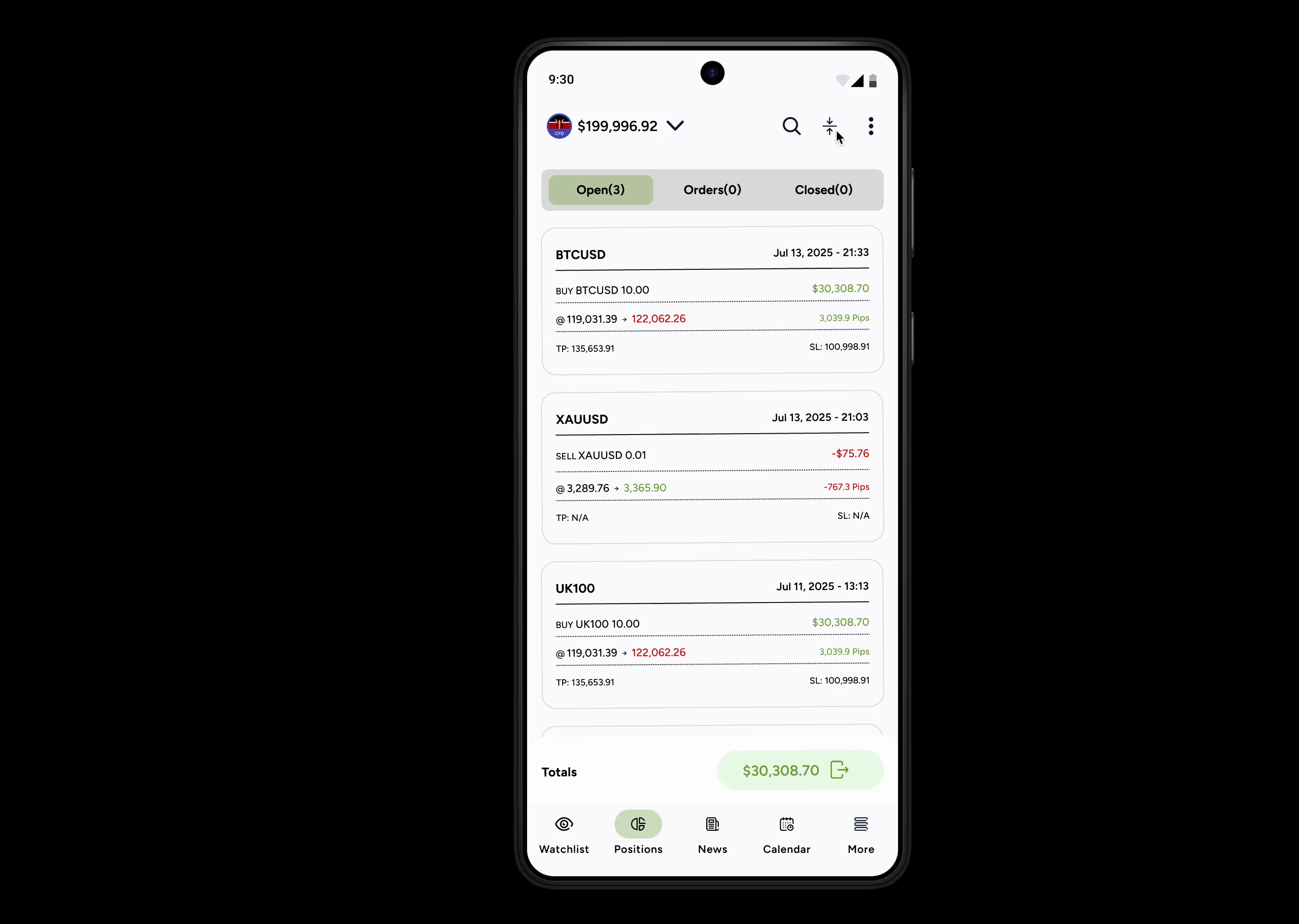 Example of Concept Redesign for ThinkTrader