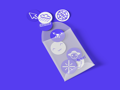 FMEC: Pixel Art Sticker Pack – Branding, Merch Design agri tech agritech brand brand and identity brand design brand designer brand identity branding branding and identity farm branding farming identity design logo logotype mascot merch design modern pixel purple visual identity