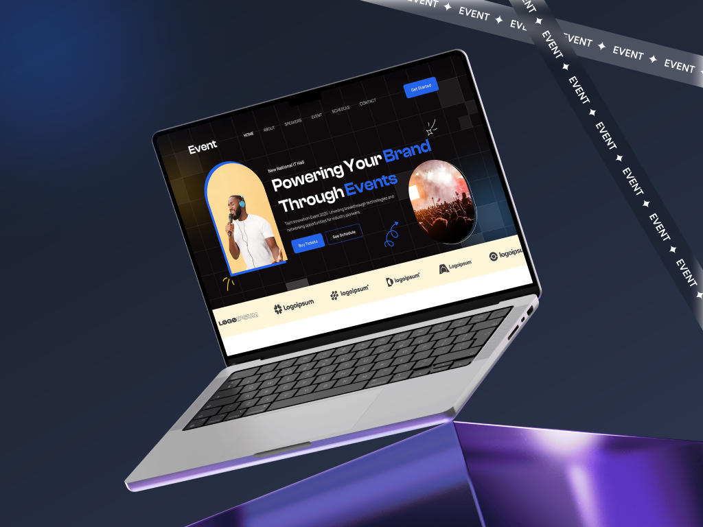Event Management Website Landing Page animation branding design graphic design illustration logo motion graphics responsive design ui ux