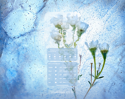 ❄️ Liquid Glass iOS 26 — Weather App design challenge ios 26 liquid glass ui concept weather app