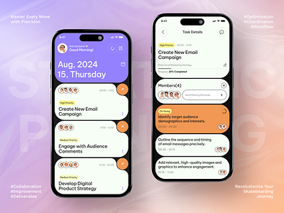 Task Management App | Project Management App app design app interface application design mobile app mobile app design mobile applications design product design productivity app project management project management app task app task application design task list task management task management app task manager task manager application to do app ui design uiux design