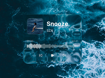 Audio Player Card Design - Liquid Glass Effect audio audio player blue card clean glass glasseffect graphic design liquid glass liquidglass minimalist mobile modern music ocean trend ui uidesign uiux ux
