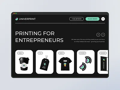 Business Printing Portal b2b branding business custom printing ecommerce hero section landing page minimal design online ordering print service print shop product page service startup ui user interface ux ux design web design website