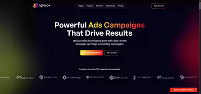 Ignivox - marketing consultants and ad strategists website ads figma framer landing page web design webflow
