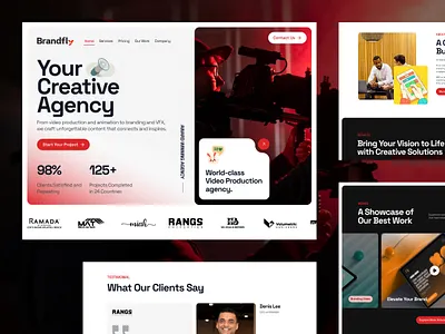 Agency Website UI Design (BrandFly) about us agency brandfly clean design hero section hossen landing landing page design mordern mubarak mubarak hossen mubarakuix new website page ui uiux ux website