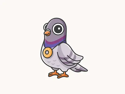 Pigeon Brand Mascot adorable agent bagel cartoon character charming city clever cute explorer illustration lovely mascot pigeon playful pretzel smart snack travel us