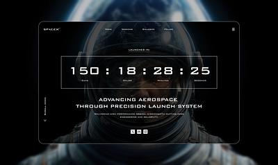 Launch Countdown Interface countdown dailyui futuristic graphic design herosection landingpage launch space ui ux