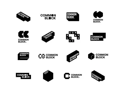 Common Block Logo Exploration bitcoin block common geometric icon lifestyle logo mark sharp square symbol