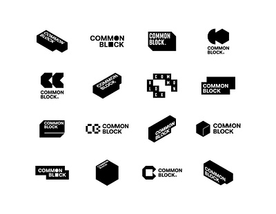 Common Block Logo Exploration bitcoin block common geometric icon lifestyle logo mark sharp square symbol
