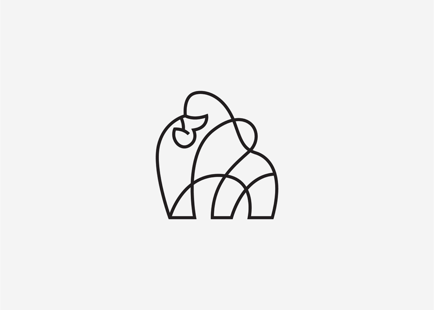Gorilla Logo – Minimal Line Art Design abstract animation brand brand identity branding gorilla gorilla logo graphic design graphics illustration line line art lineart logo logo design logotype minimal motion graphics vector