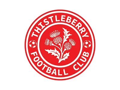 THISTELBERRY FOOTBALL CLUB BADGE badge ball designer football games graphic design identity illustration logo soccer sports