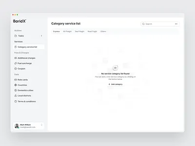 Table empty states - Light & Dark Moods category category list dark dark mood dashboard empty state light light mood list logistics service table web app