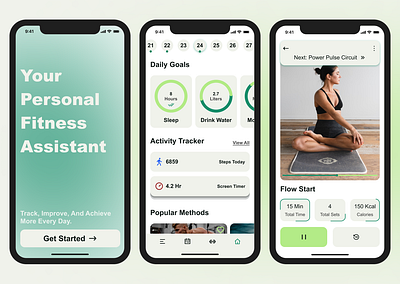 Fitness Assistant app app app design fitness fitness assistant graphic design ui uiux ux