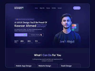 Creative Portfolio Website Header Exploration clean ui creative portfolio design system designer portfolio freelance designer header exploration hero section landing page minimal design modarn ui personal website portfolio portfolio design ui design ui inspiration uiux designer user interface ux design web design website header