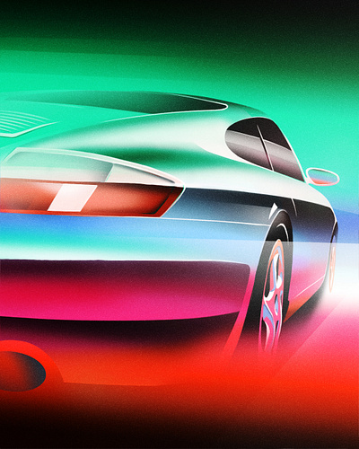 Porsche 996 Carrera Art automotive cars digital art illustration paint photoshop vehicle