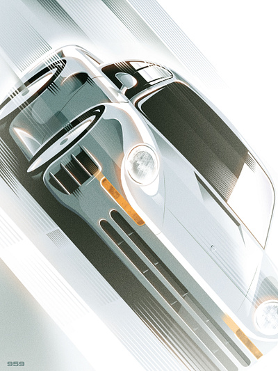 Porsche 959 Art automotive cars digital art illustration motorsports paint photoshop porsche vehicle