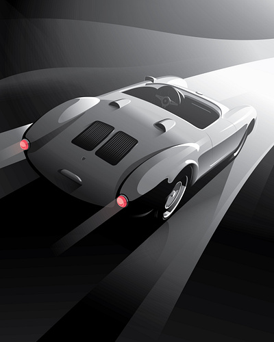 Porsche 550 Spyder Art automotive cars digital art illustration paint photoshop vehicle