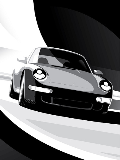 Porsche 993 Carrera Art automotive cars digital art illustration paint photoshop porsche vehicle
