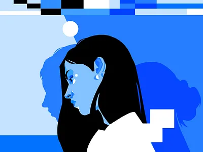 Where am I? abstract app illustration branding composition design editorial illustration identity illustration laconic lines minimal portrait portrait illustration poster vector vector portrait woman woman illustration woman portrait