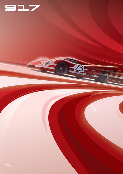 Porsche 917 Art automotive cars design digital art illustration motorsports paint photoshop vehicle