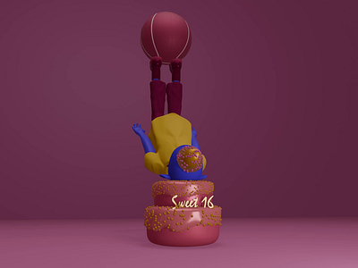 Dribbble's Sweet 16 3d animation anniversary ball basketball birthday blender bounce burntout cake celebration confetti happy mascot motion graphics nomad sculpt party playoff sweet 16 toy