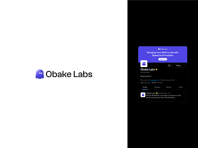 Obake Labs Logo Design discrod logo ghost ghost 3d ghost branding ghost cute ghost logo ghost modern ghost purple labs logo obake labs obake logo