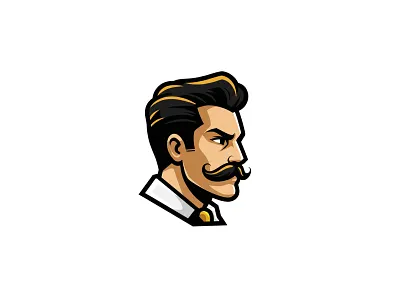 Gentleman Head Logo clean sharp illustration