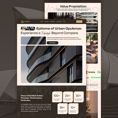 UrbanNest Suites – Landing Page UI aesthetic architecture building creativedirection dailyui design designcasestudy figma graphic design interfacedesign jobs luxurydesign minimal minimalui modernui product design typography ui uicolors webdesign