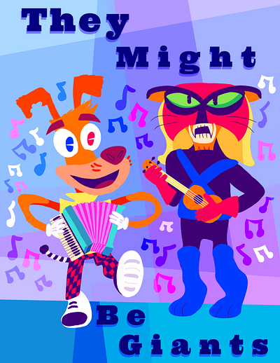 Cartoon Network and They Might Be Giants Crossover Fanart cartoon cartoon network inspired characters design fanart graphic design poster they might be giants unoffical