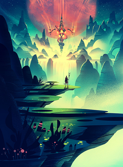 Terrain Generator boardgame fantasy game art illustration magic the gathering outdoors retro space