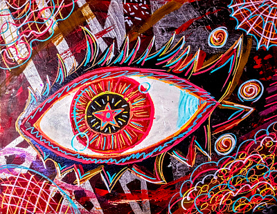 Punk Eye 2000s inspired abstract acrylic design eye punk