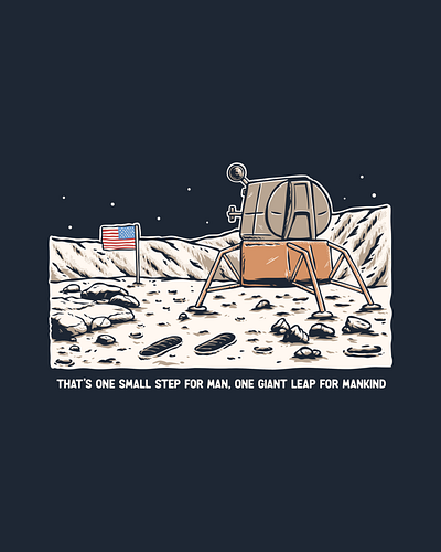 Lunar Module Illustration for Poster astronaut branding design graphic design illustration logo lunar moon mountain nature space spaceship ui ux vector