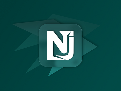 NJ LOGO effect figma glass graphic design green logo