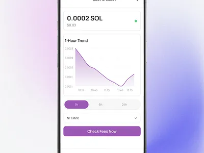 Solana Crypto Gas Forecast Mobile app 2025 app clean crypto dashboard design figma minimal mobile modern solana ui ux