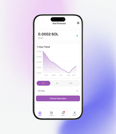 Solana Crypto Gas Forecast Mobile app 2025 app clean crypto dashboard design figma minimal mobile modern solana ui ux