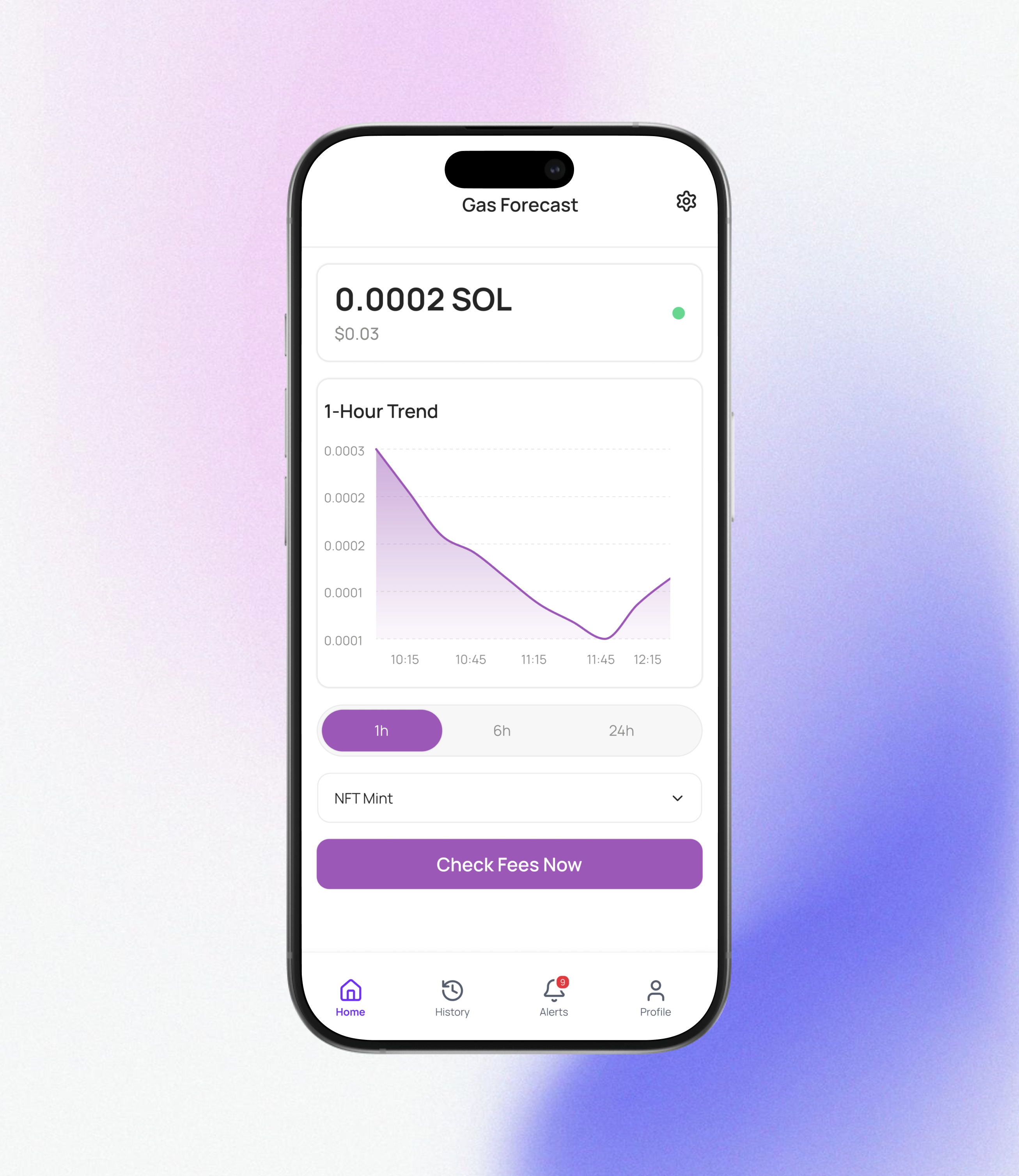 Solana Crypto Gas Forecast Mobile app by Antonio Vidakovic on Dribbble
