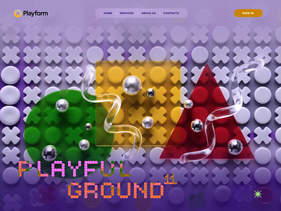 Playful Ground — 3D Web Hero Animation 3d 3d art 3d illustration 3d motion animation branding c4d cinema 4d colorful design graphic design motion graphics pla ui web hero web ui