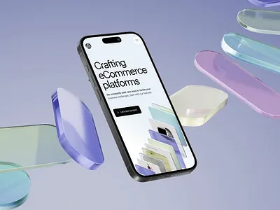 Glass Texture Shapes for eCommerce Project agency animation branding design illustration motion graphics ui website