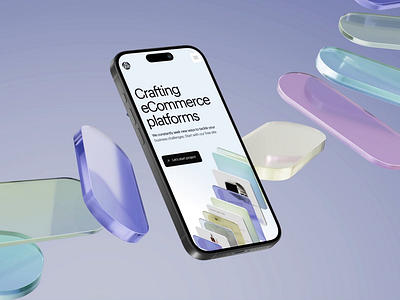 Glass Texture Shapes for eCommerce Project agency animation branding design illustration motion graphics ui website
