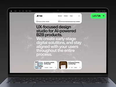 AI Landing page website design scroll animation ✦ Plus ai animation design interaction landing page motion graphics service startup ui ux website