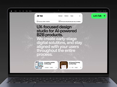 AI Landing page website design scroll animation ✦ Plus ai animation design interaction landing page motion graphics service startup ui ux website