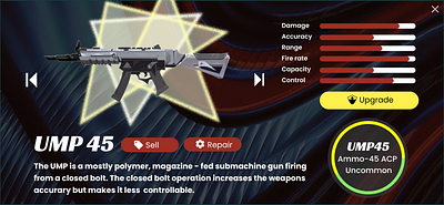 Gun Description - UI arcade games figma game layout games gun shooting uiux wireframe
