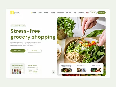 Landing Page Design for Beyond Energised clean ui green palette health tech healthy lifestyle landing landing page minimal design modern ui nutrition app personalized ux product design responsive design smart consumption ui uidesign uiux design user centered design web design website wellness platform