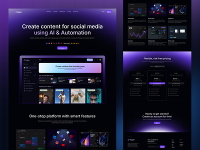 AI-Powered Content Performing & Analytics Landing Page ai powered content performing content performing landing page figma saas saas design ui design user centric uxui