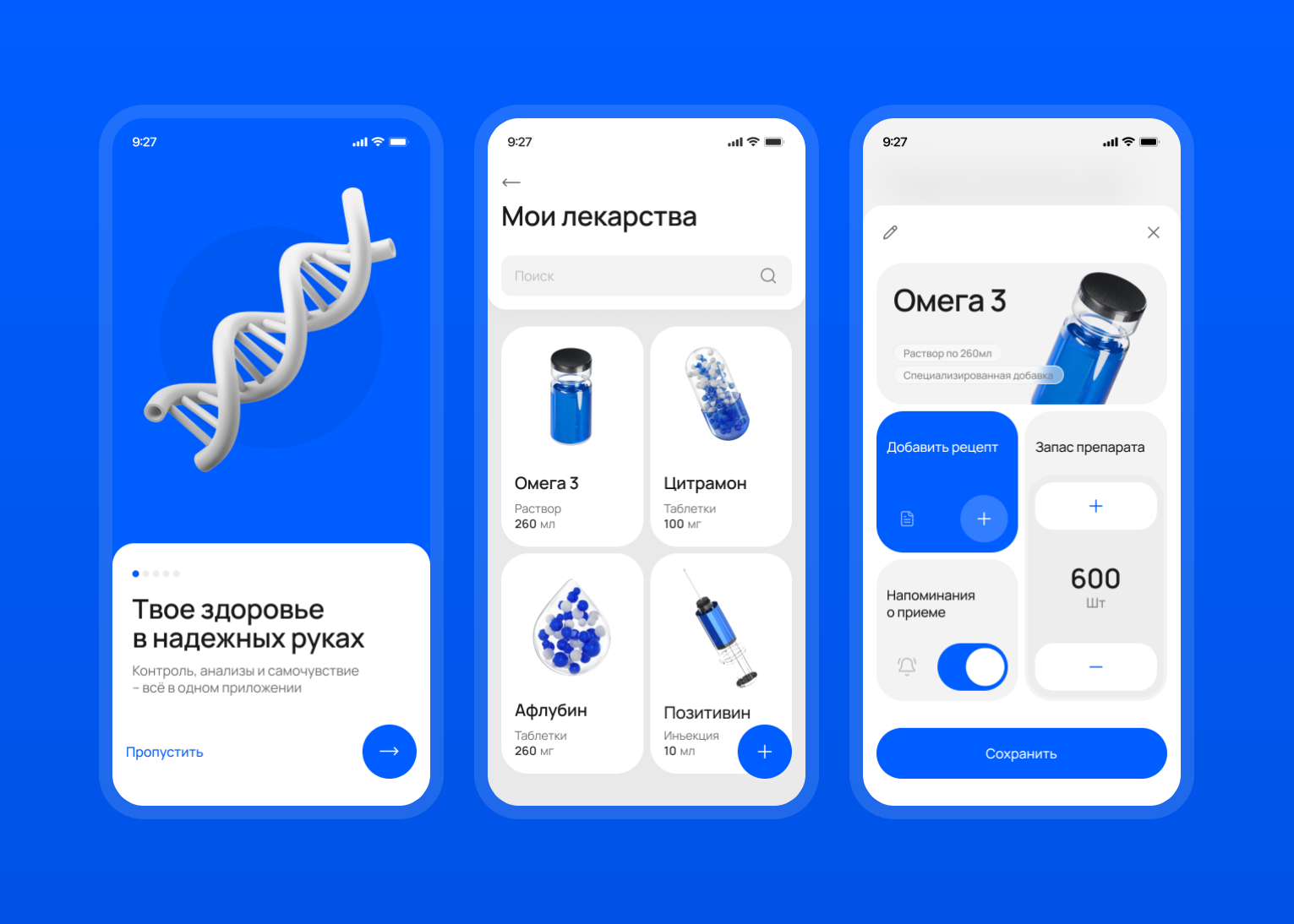 Healthy Life App – Modern Mobile UI for Medication & Wellness figma design ui