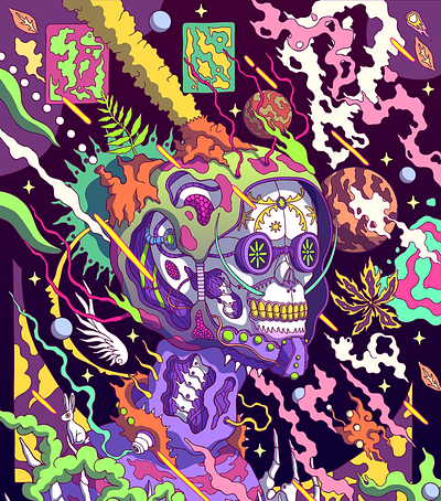 CyberpunkSkelet branding design illustration