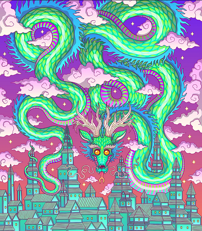 Fantasy Dragon design graphic design illustration